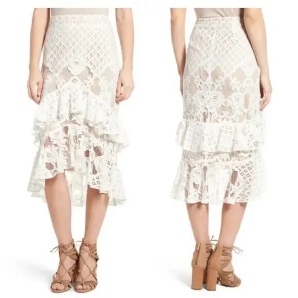 Chelsea28 tiered Lace Ruffle Skirt